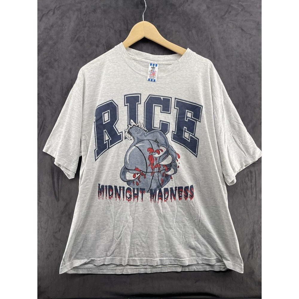 VTG 1994 Adidas Rice Owls Basketball T-Shirt Men's XL Made in USA